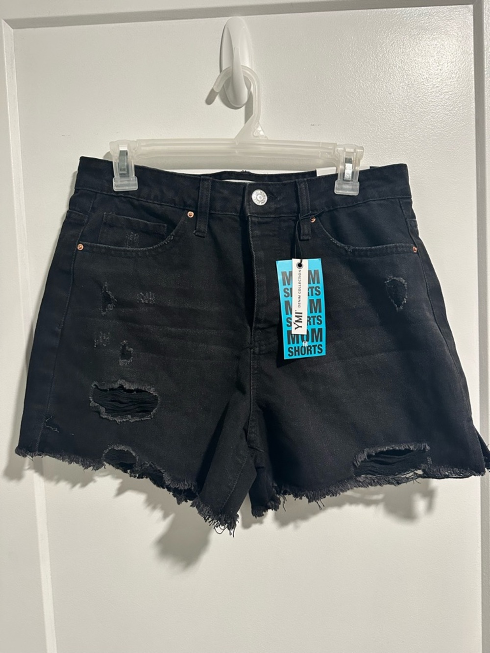 Black Distressed Women's Denim Shorts - Unbranded